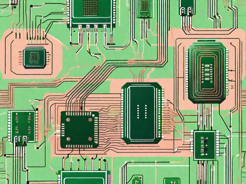 Various types of electronic integrated circuits with detailed labeling