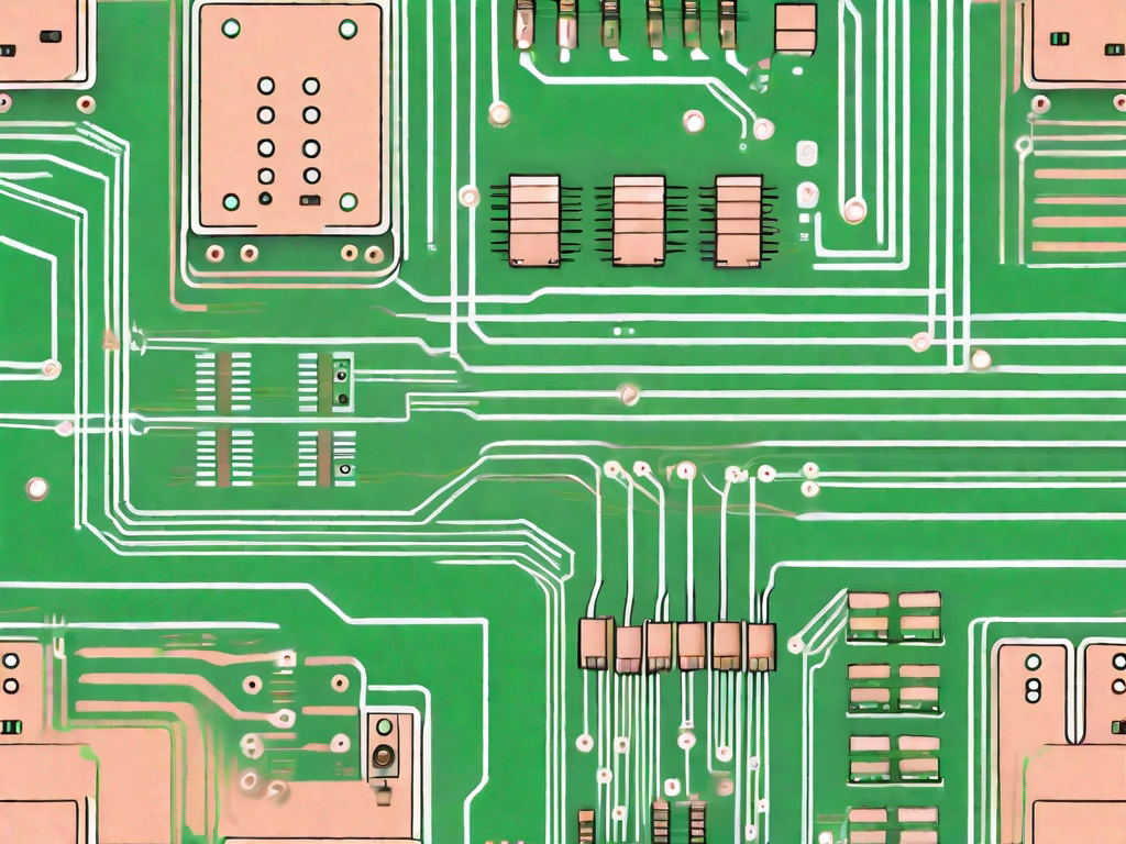 A barren circuit board landscape with empty slots where electronic components should be