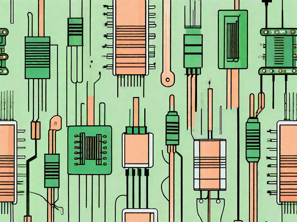 Various electronic components like resistors