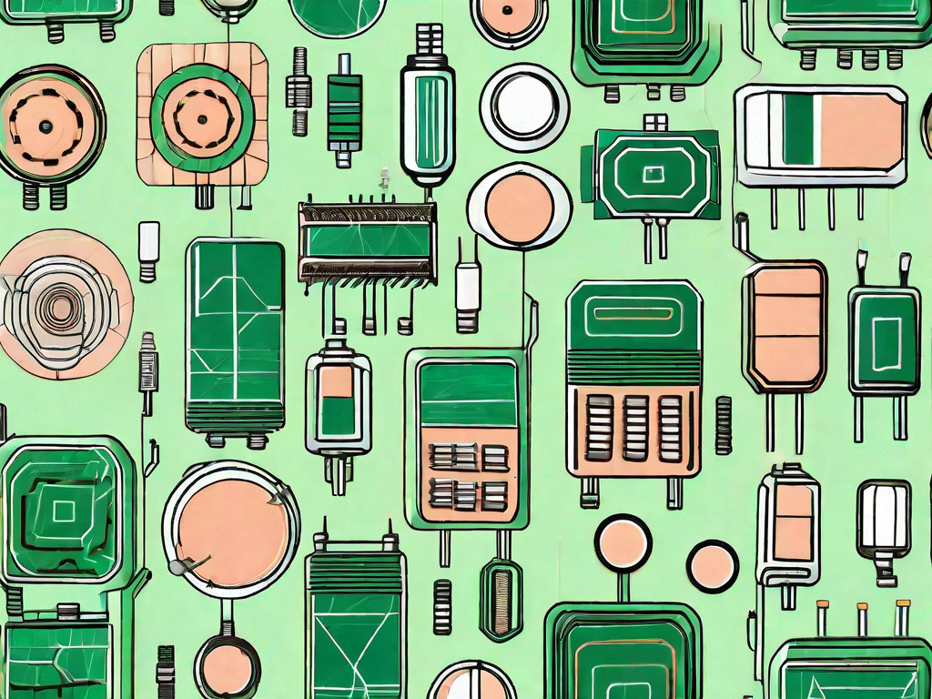 Various electronic components like resistors